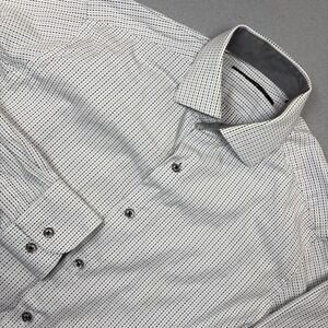 Hammer Made Men's Large Gray/White Check Long Sleeve Button Up 38/15